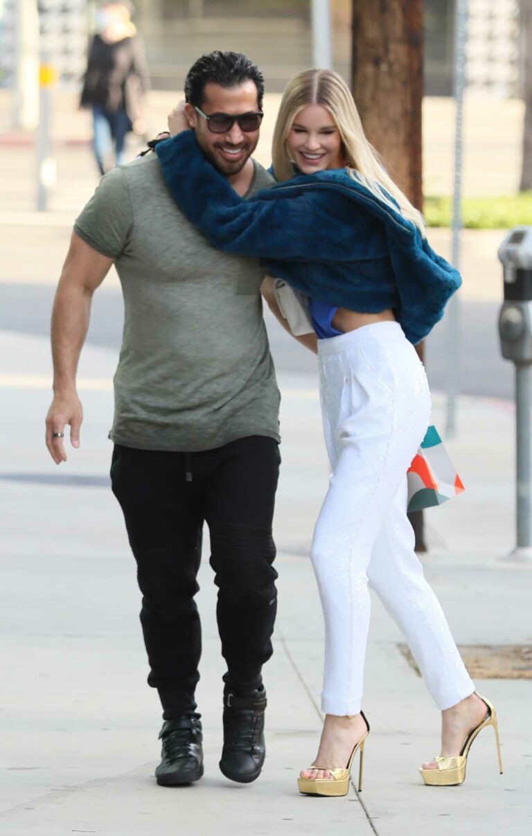 Joy Corrigan in a White Pants Was Seen Out with Her Boyfriend in West