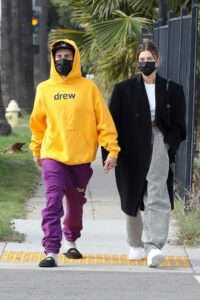 Justin Bieber in a Yellow Hoodie