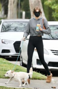 Kaia Gerber in a Grey Hoodie