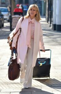 Kate Garraway in a Pink Cardigan