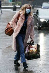 Kate Garraway in a Pink Fur Coat