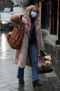 Kate Garraway in a Pink Fur Coat