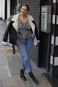 Kelly Brook in a Floral Blouse