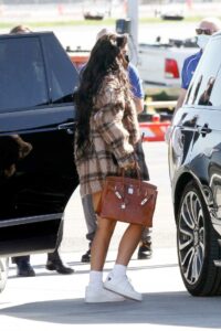 Kylie Jenner in a Plaid Jacket