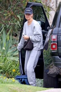 Lara Bingle in a Grey Sweatsuit