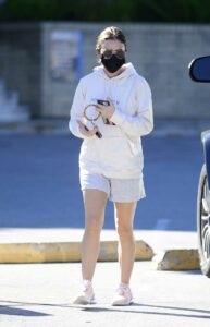 Lucy Hale in a White Hoodie