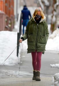 Naomi Watts in a Green Puffer Jacket