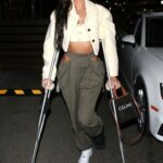 Nicole Williams with a Broken Foot Celebrates Her Birthday Early at E Baldi Restaurant in Beverly Hills 02/24/2021