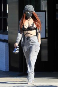 Phoebe Price in a Grey Sweatsuit