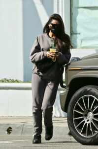 Shay Mitchell in a Grey Sweatsuit