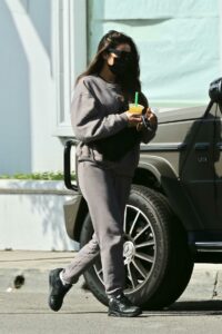 Shay Mitchell in a Grey Sweatsuit