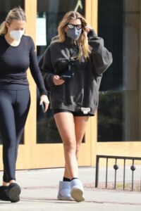 Sofia Richie in a Gray Sweatshirt