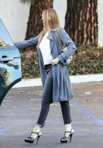 Sofia Vergara in a Grey Coat