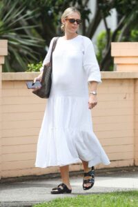 Sylvia Jeffreys in a White Dress