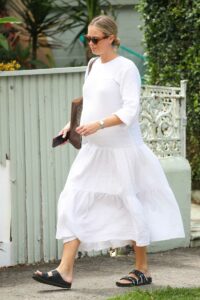 Sylvia Jeffreys in a White Dress