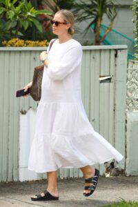 Sylvia Jeffreys in a White Dress