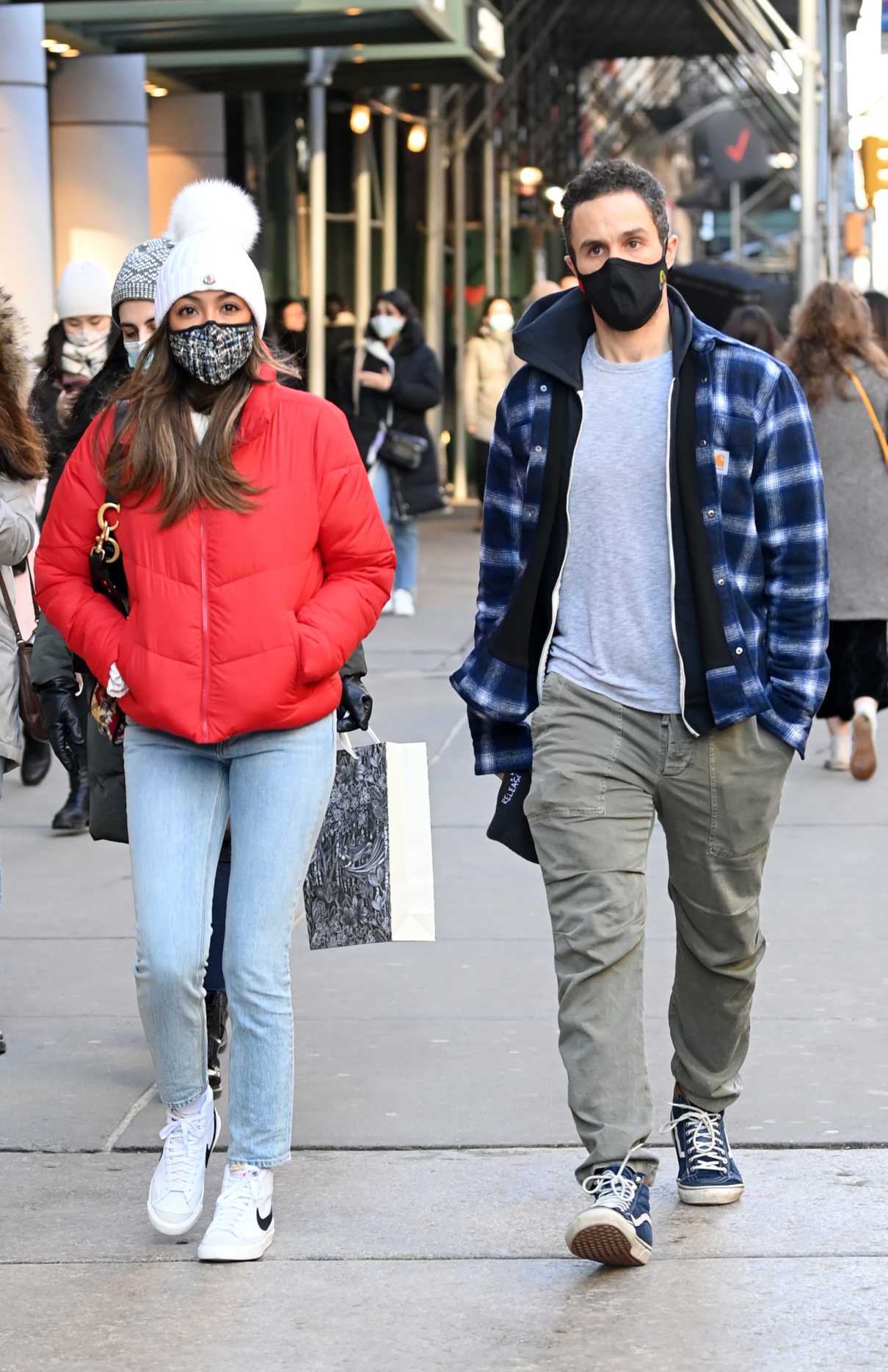 Tayshia Adams in a Red Jacket