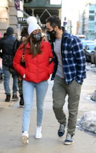 Tayshia Adams in a Red Jacket