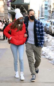 Tayshia Adams in a Red Jacket