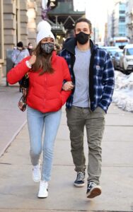 Tayshia Adams in a Red Jacket