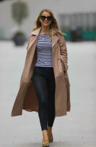 Vogue Williams in a Beige Trench Coat