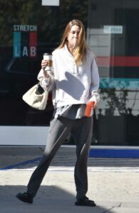 Whitney Port in a Grey Sweatpants