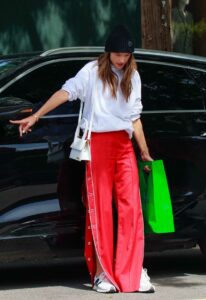 Alessandra Ambrosio in a Red Pants