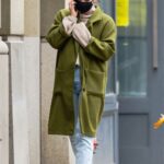 Annie Murphy in an Olive Coat Was Seen Out with a Mystery Man in New York 03/28/2021