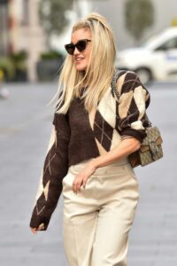 Ashley Roberts in a Beige Pants