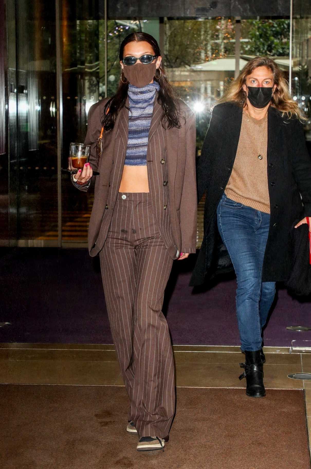 Bella Hadid in a Brown Outfit