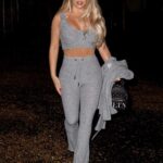 Bianca Gascoigne in a Grey Workout Ensemble Was Seen Out in London 03/21/2021