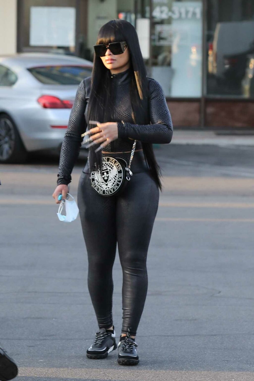 Blac Chyna in a Black Leggings Leaves a Nail Salon in Los Angeles 03/24 ...