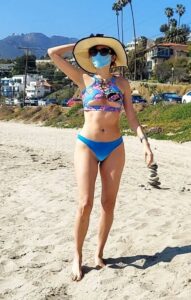 Blanca Blanco in a Blue Bikini