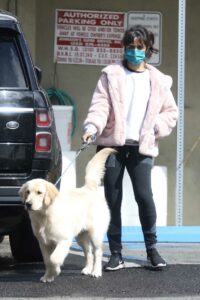 Camila Cabello in a Pink Puffer Jacket