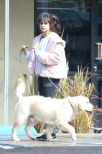 Camila Cabello in a Pink Puffer Jacket