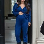 Casey Batchelor in a Blue Outfit Was Seen Near Her Home in Hertfordshire 03/11/2021