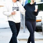 Chris Pratt in a White Hoodie Was Seen Out with Katherine Schwarzenegger in Brentwood 03/16/2021