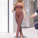 Cindy Prado in a Fitting Brown Outfit Does a Photoshoot in Design District in Miami 03/10/2021