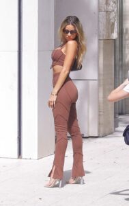 Cindy Prado in a Fitting Brown Outfit