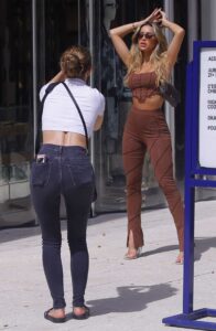 Cindy Prado in a Fitting Brown Outfit