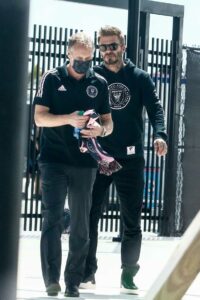 David Beckham in a Black Hoodie