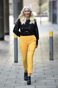 Denise Van Outen in a Yellow Pants