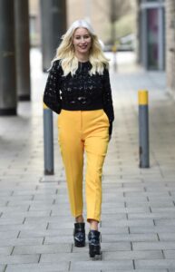 Denise Van Outen in a Yellow Pants