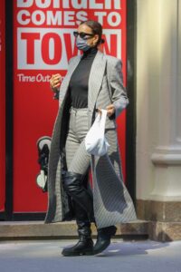 Irina Shayk in a Grey Ensemble