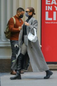 Irina Shayk in a Grey Ensemble