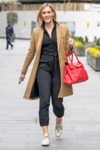 Jenni Falconer in a Beige Coat