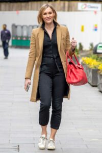 Jenni Falconer in a Beige Coat