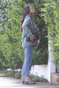 Jordana Brewster in a Grey Jacket