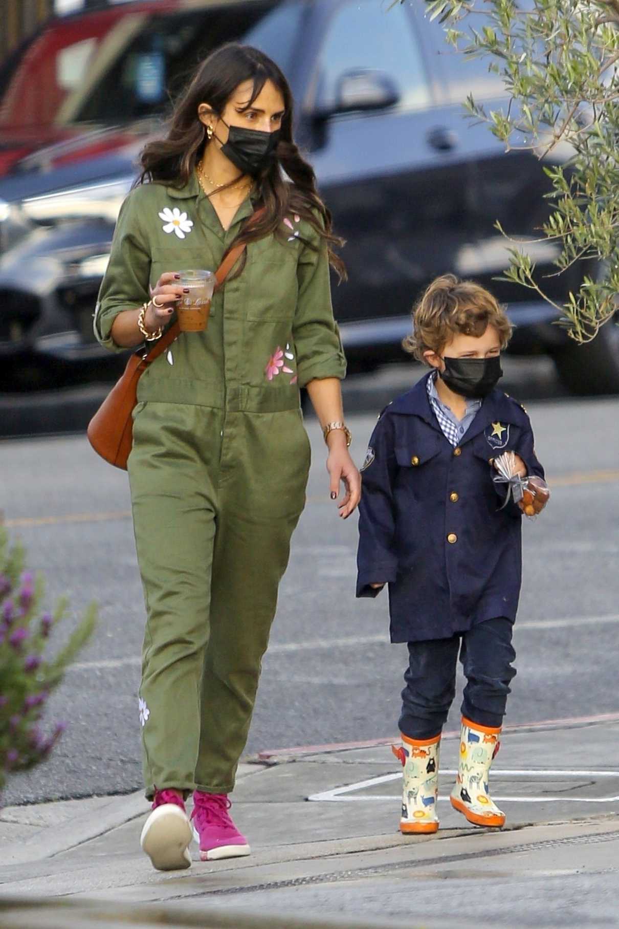 Jordana Brewster in an Olive Jumpsuit Was Seen Out with Her Son in Los ...