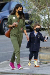 Jordana Brewster in an Olive Jumpsuit